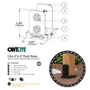 OWT - Post Base Kit LITE IRONWOOD (size options)