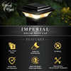 CLASSY CAPS 2.5 x 2.5 BLACK ALUMINUM IMPERIAL SOLAR POST CAP