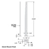 InvisiRail Invisipost 42" surface mount (colour options) Glass Railing Systems, InvisiRail, Posts The Deck Shoppe