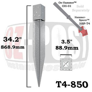 OZ-POST T4-850 Post Anchor – for 4×4 posts